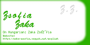 zsofia zaka business card